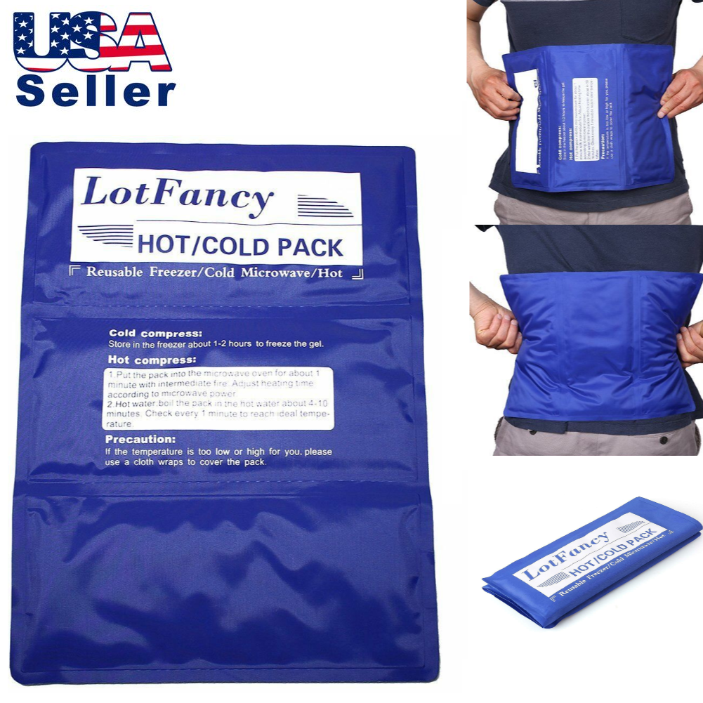 Hot Cold Pack Reusable Ice Gel Thereapy For Pain Relief Back Large Size 15x11''