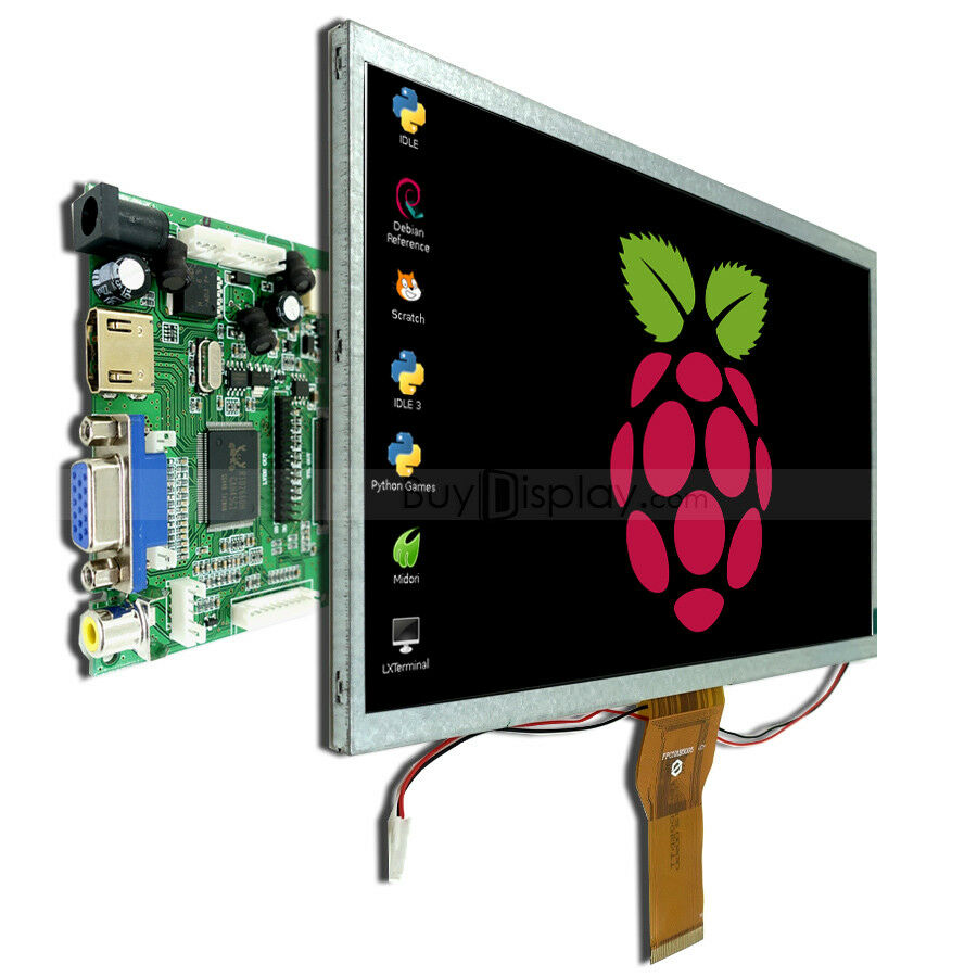 10.1",10" Inch Tft Lcd Display W/ Hdmi+vga+video Driver Board For Raspberry Pi