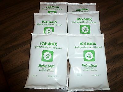 Gel Ice Packs  6-pack~leak-proof & Biodegradable  4" X 6" / 6 Oz.  Perfect Size