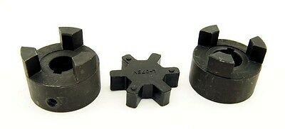 1/2" To 3/4" L075 Flexible 3-piece L-jaw Coupling Set & Buna-n Nbr Rubber Spider