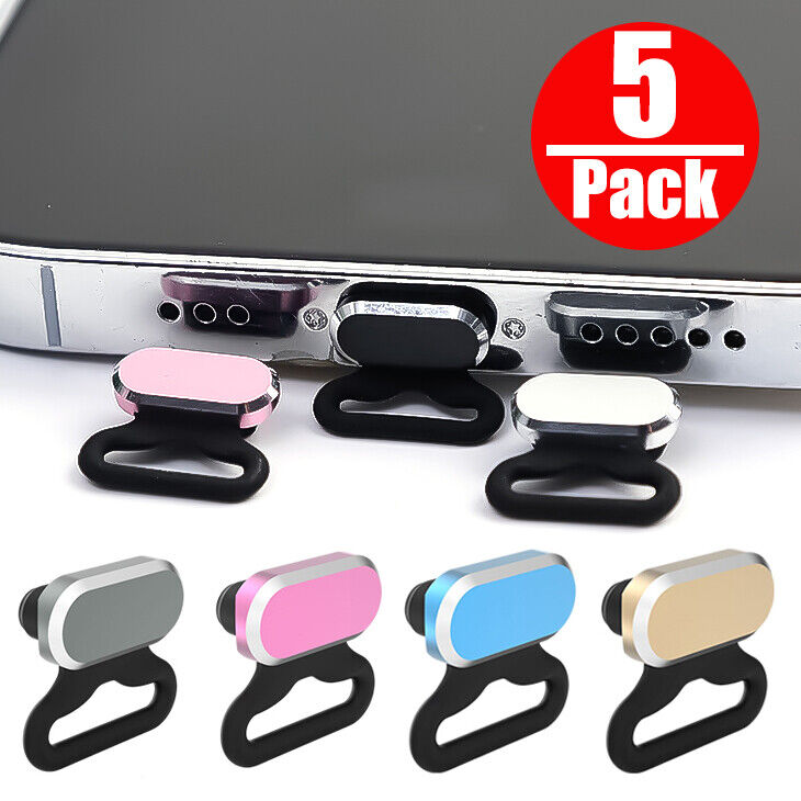 5-pack Dust Plug For Android Type-c Anti-dust Dirt Charging Port Dust Cover