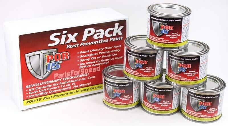 New Por-15 - Rust Preventive - Six Pack - Black - 6 Pack / 4 Oz. Cans