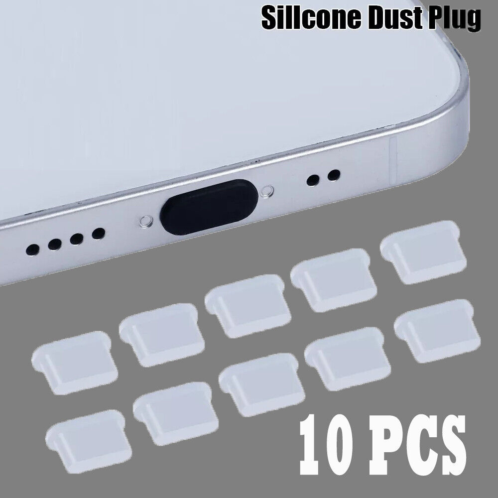 10 Pcs Type-c Dust Cover Silicone Plug Protector For Usb Charging Port Clear