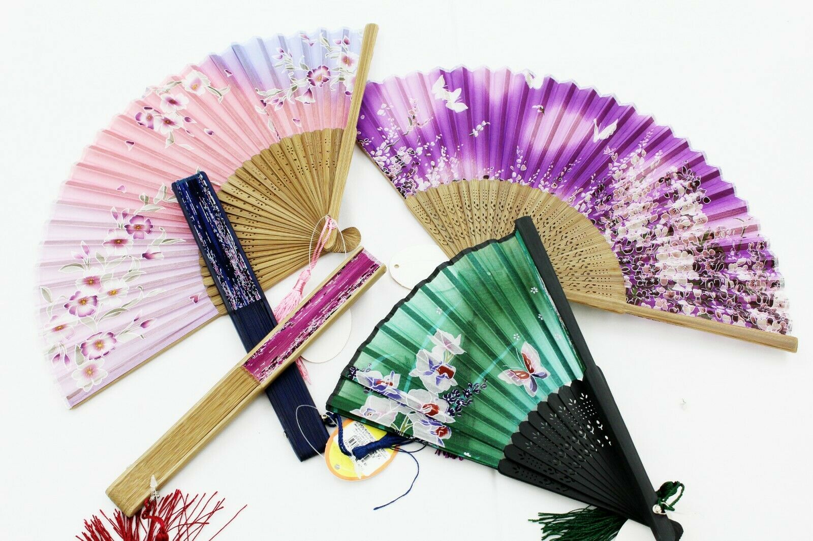 Women Hand Held Silk Folding Fans, Chinese/japanese Vintage Retro Style Fan